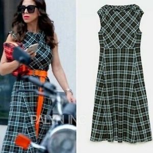 Zara sleeveless checkered midi dress